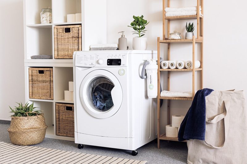 white front load washing machine